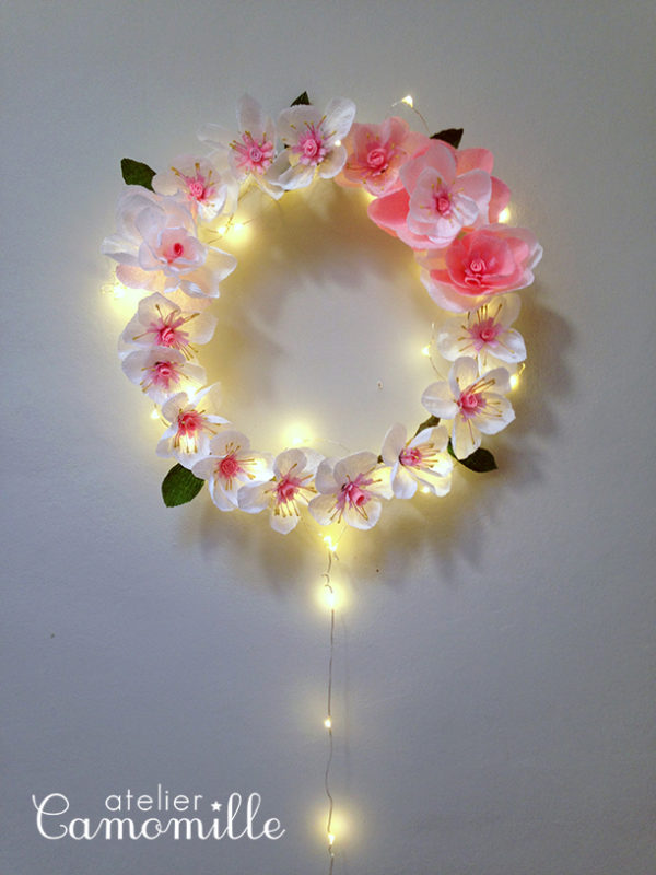 Atelier couronne florale murale papier crépon – Image 2
