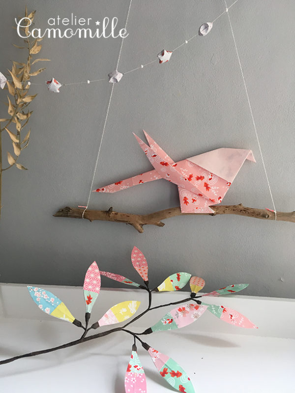 Mésange sur sa branche - grand modèle
