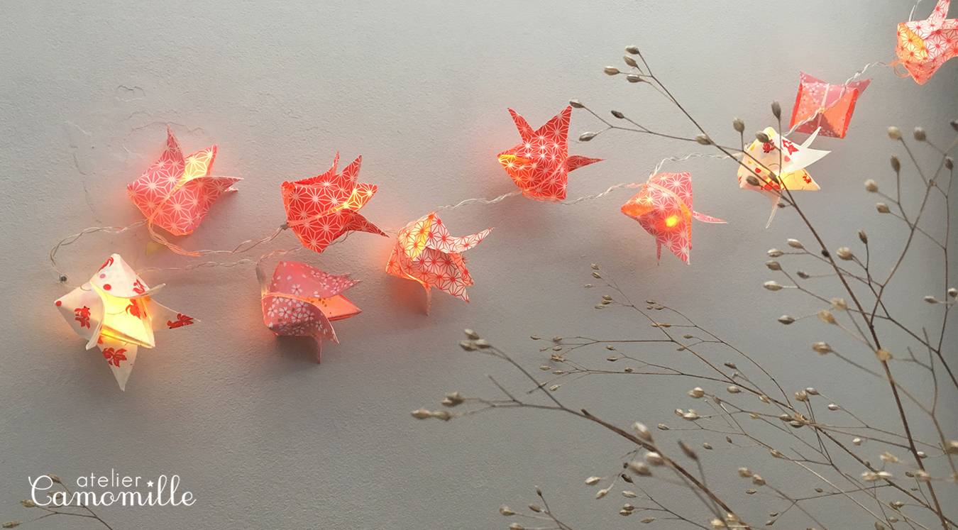 Atelier DIY guirlande lumineuse boutons de lotus en origami