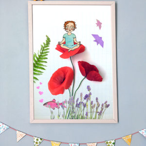 Affiche le langage des fleurs • le coquelicot