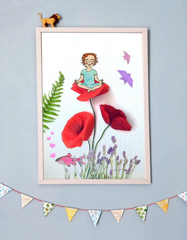Affiche le langage des fleurs • le coquelicot