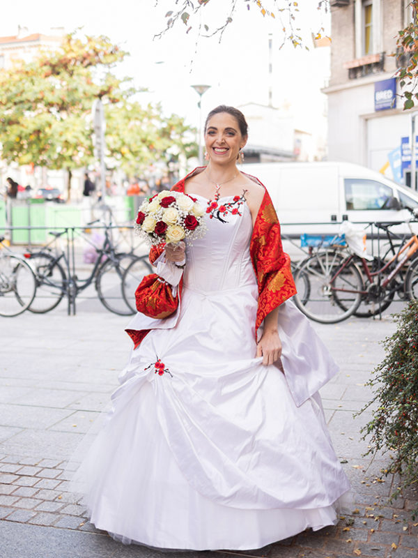 Parure de mariée en origami