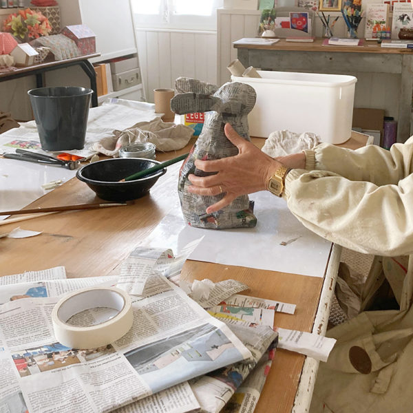 Atelier sculpture lapin papier-mâché – Image 17