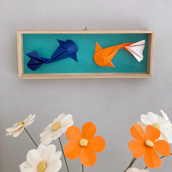 Cadre carpe koï origami