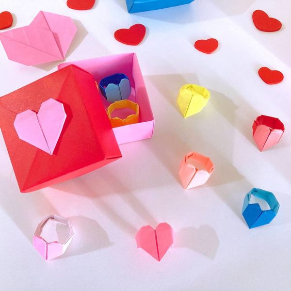 Atelier bague coeur origami