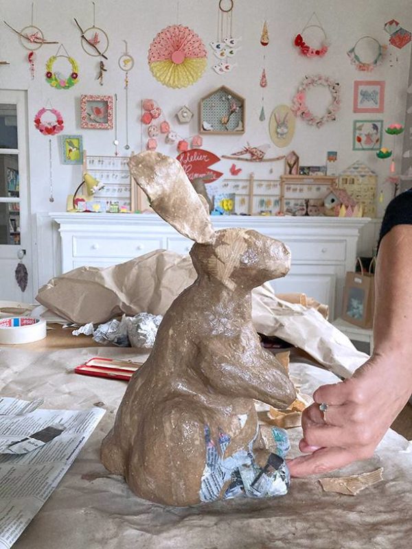 Atelier sculpture lapin papier-mâché – Image 26