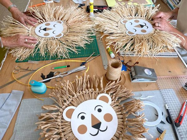 Atelier décoration murale raphia lion 1
