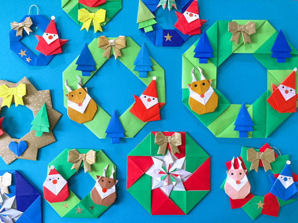 Atelier couronne de Noël origami