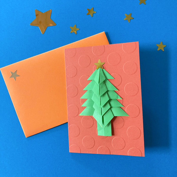 Carte embossage gros pois sapin