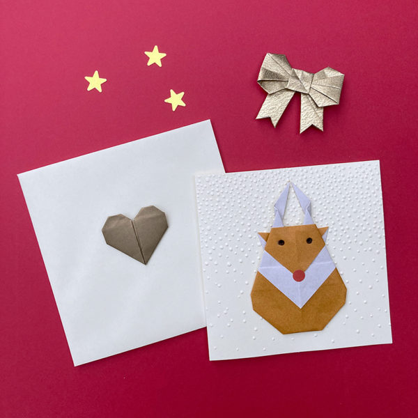 Carte embossage flocons renne