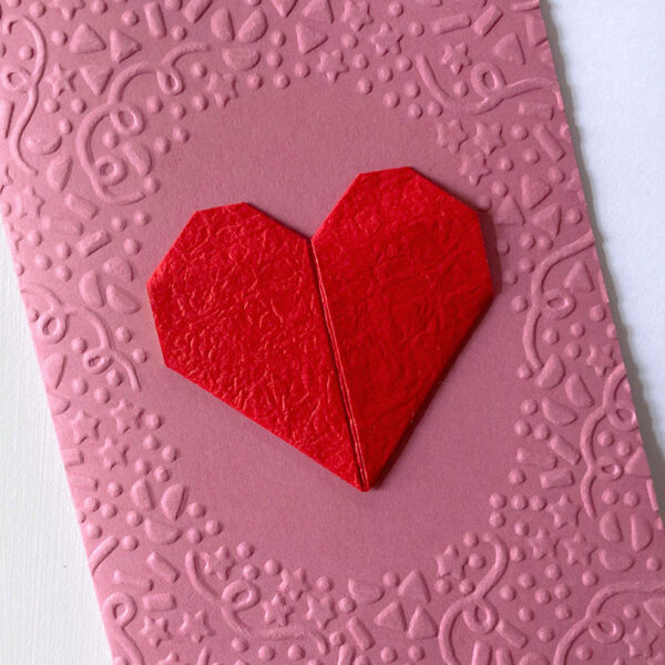 Carte embossage festif coeur rouge – Image 2