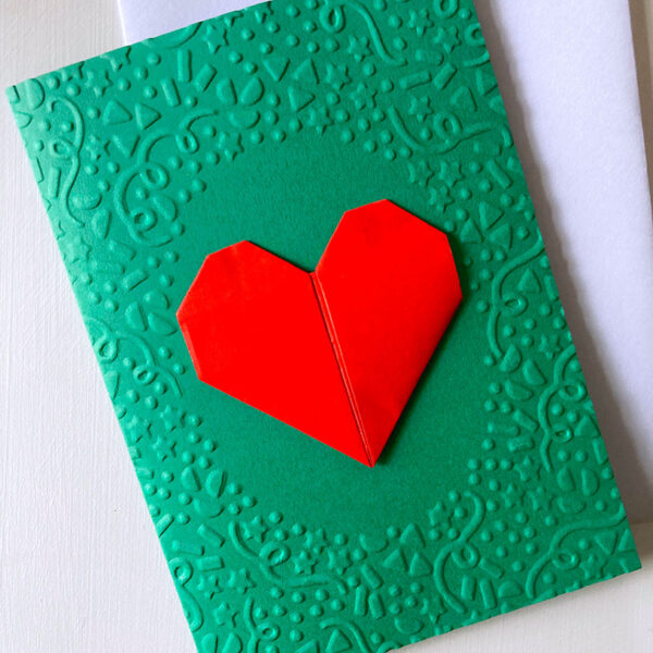Carte embossage festif coeur rouge – Image 3