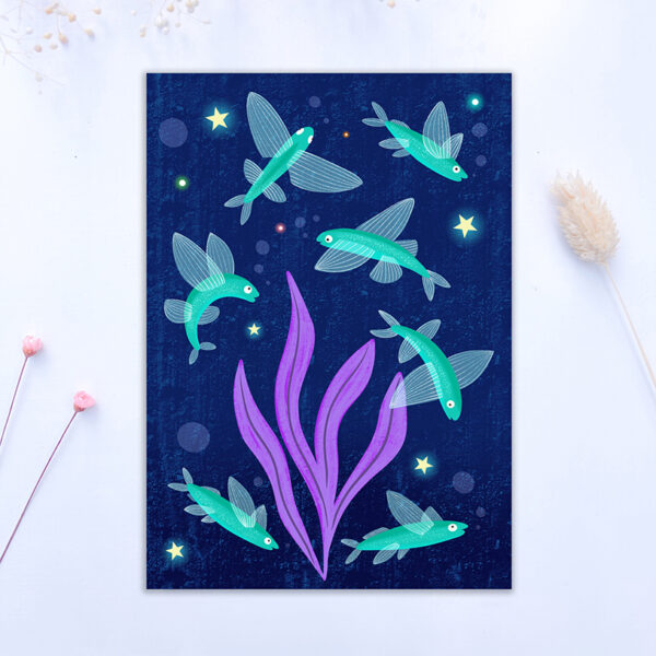 Carte animal Totem • Le poisson volant