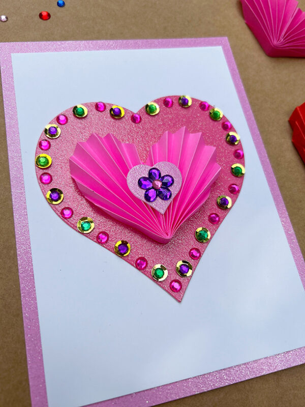 Atelier carterie coeur scintillant