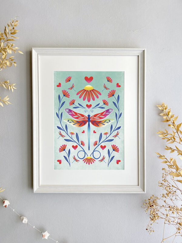Affiche animal totem • La libellule